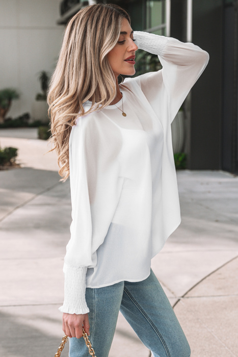 Gwen Sleeve Dolman Blouse Long Sleeve Top