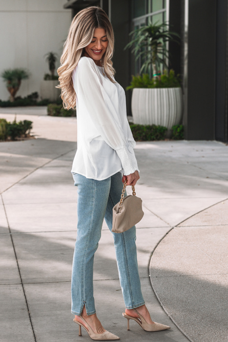 Gwen Sleeve Dolman Blouse Long Sleeve Top