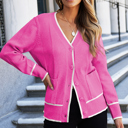 Bright Pink XXL Hadlee Color Contrast Side Cardigan