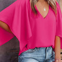  Hadley Flounce Bell Sleeve V Neck Blouse