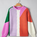  Hailey Textured Knit Drop Shoulder Loose Fit Sweater