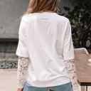  Hallie Lace Long Sleeve Insert Drop Shoulder Top