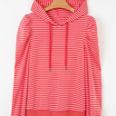 Red Stripe Small Hallie Puff Sleeve Stripe Hoodie