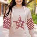  Hallie Star Pattern Drawstring Hoodie