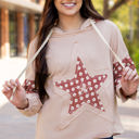  Hallie Star Pattern Drawstring Hoodie