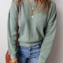 Clearly Aqua Small Halo Knit Drop Shoulder Top