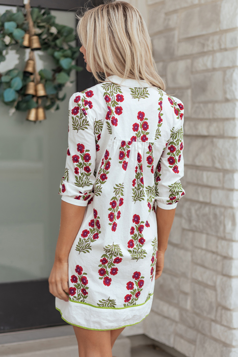 Halo Sleeve Loose Floral Dress