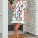  Halo Sleeve Loose Floral Dress