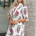  Halo Sleeve Loose Floral Dress