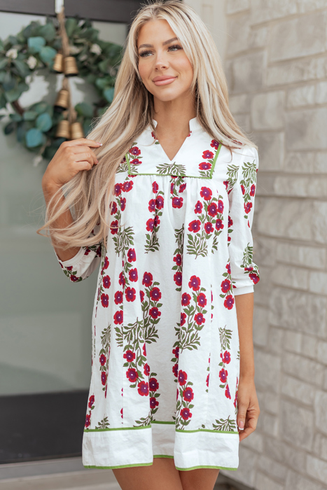 Halo Sleeve Loose Floral Dress