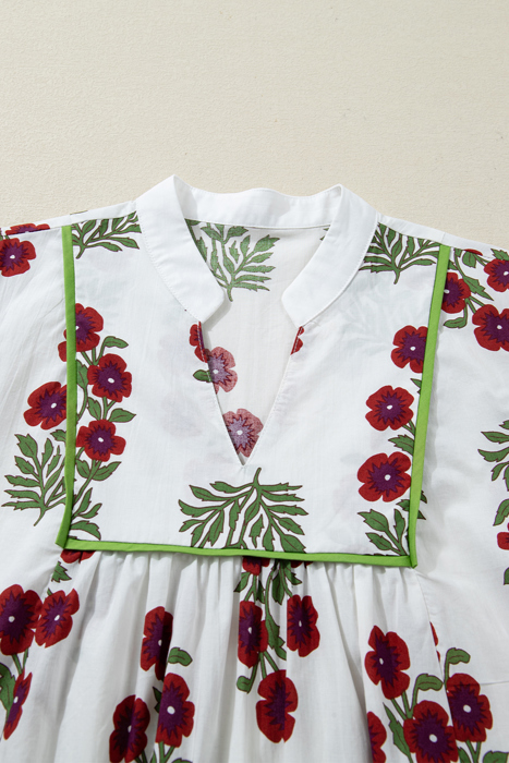 Halo Sleeve Loose Floral Dress