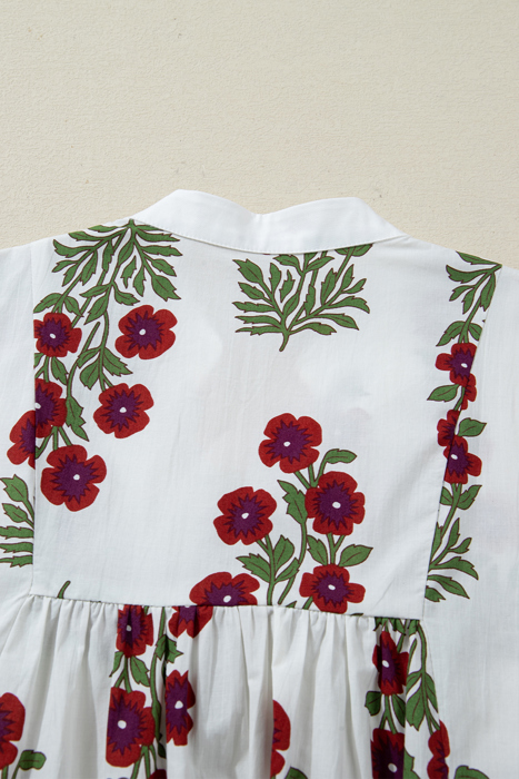 Halo Sleeve Loose Floral Dress