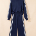  Hana Striped Detail Crewneck Pullover