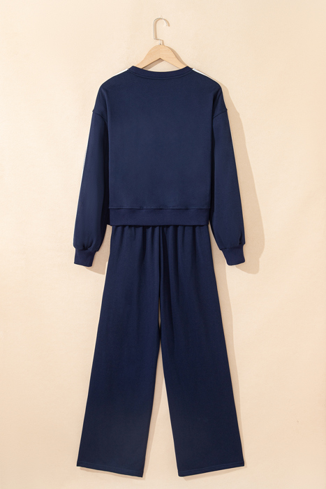 Hana Striped Detail Crewneck Pullover