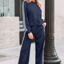 Dirty blue Medium Hana Striped Detail Crewneck Pullover