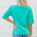  Hanna Solid Color Half Sleeve Buttons Henley Top