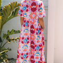  Hannah Floral Tied Front High Waist Long Dress