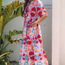  Hannah Floral Tied Front High Waist Long Dress