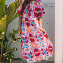  Hannah Floral Tied Front High Waist Long Dress