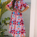  Hannah Floral Tied Front High Waist Long Dress