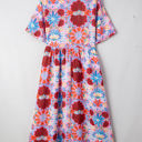 Hannah Floral Tied Front High Waist Long Dress
