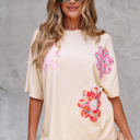  Hannah Flower Patched Loose Top