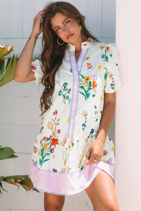 Harlee Floral Short Puff Sleeve Dress