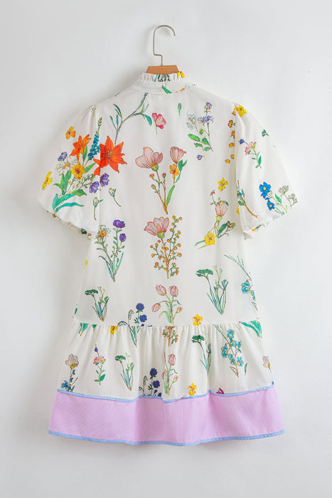 Harlee Floral Short Puff Sleeve Dress