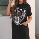  Harlee Nashville Guitar Crew Neck T Shirt Dress