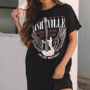 Black XL Harlee Nashville Guitar Crew Neck T Shirt Dress