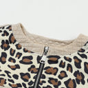  Harlow Leopard Splicing Drop Shoulder Zipped Sweatshirt