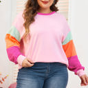  Harlow Plus Size Patchwork Long Sleeve Top