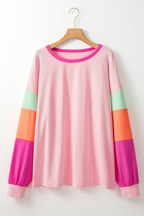 Harlow Plus Size Patchwork Long Sleeve Top