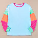  Harlow Plus Size Patchwork Long Sleeve Top