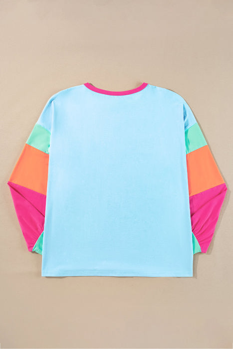 Harlow Plus Size Patchwork Long Sleeve Top