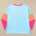  Harlow Plus Size Patchwork Long Sleeve Top