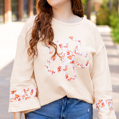 Harmony Plus Size Flower Patched Top