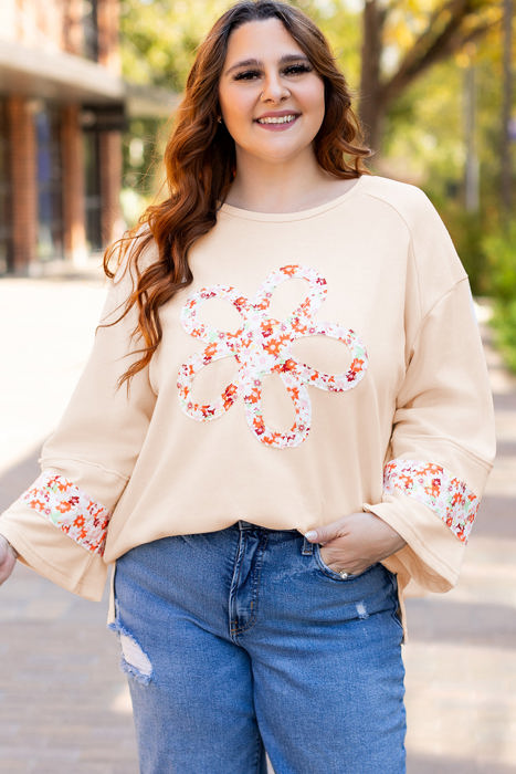 Harmony Plus Size Flower Patched Top