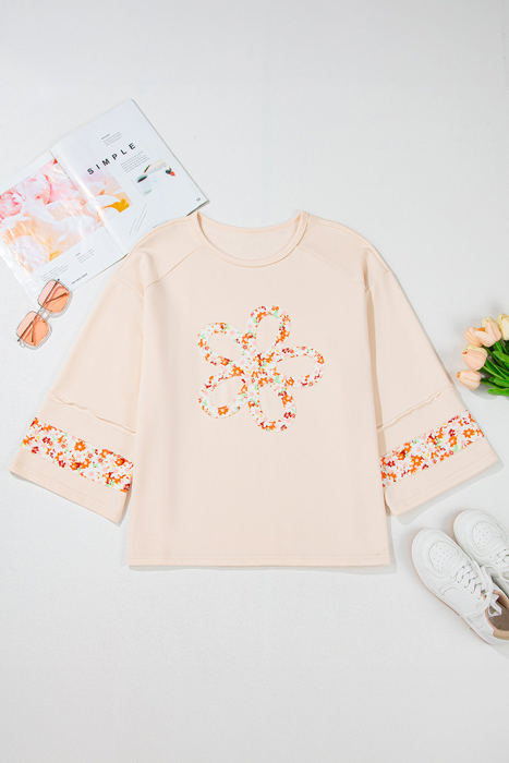 Harmony Plus Size Flower Patched Top