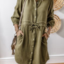  Harmony Textured Button Up Dual Tied Dress