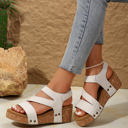  Harper Cut Out Velcro Wedge Sandals