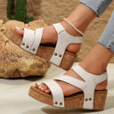  Harper Cut Out Velcro Wedge Sandals