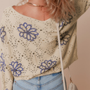  Harper Eyelet Drop Shoulder Sweater