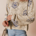  Harper Eyelet Drop Shoulder Sweater