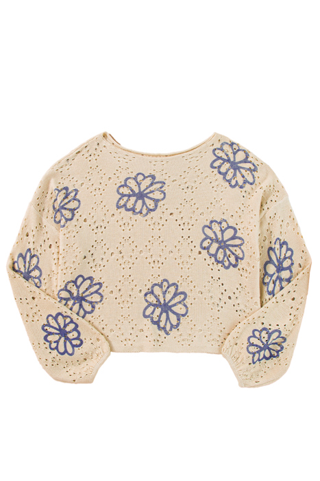 Harper Eyelet Drop Shoulder Sweater