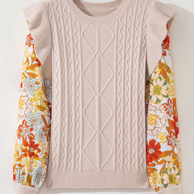 Harper Floral Sleeve Patchwork Sweater