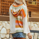  Harper Oversized Colorblock V Neck Hooded Sweater