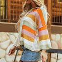  Harper Oversized Colorblock V Neck Hooded Sweater