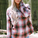 Pink Small Harper Plaid Flap Up Shacket