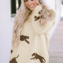  Harper Print High Hem Sweater